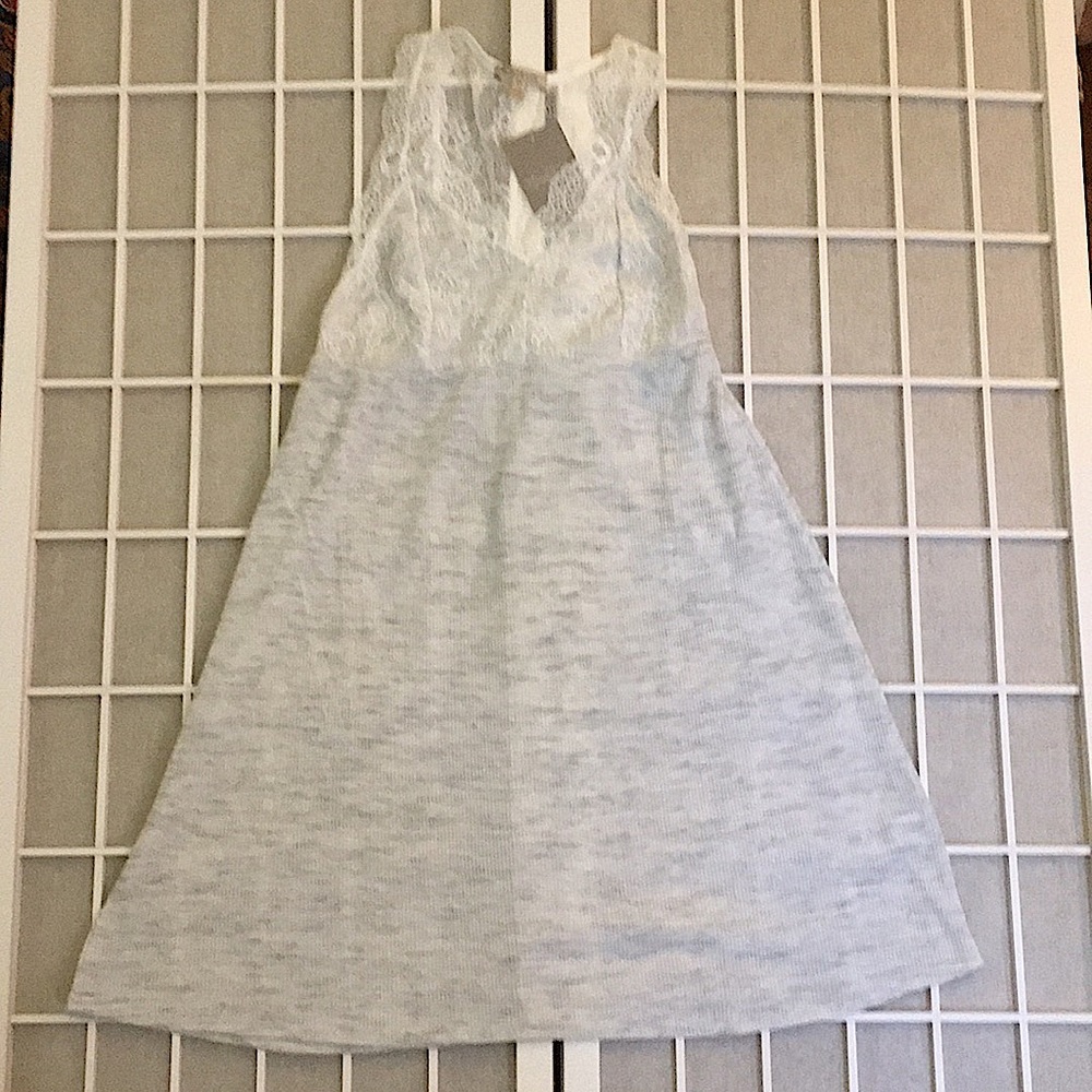 Bordeaux S Grey White Lace Dress Anthropologie